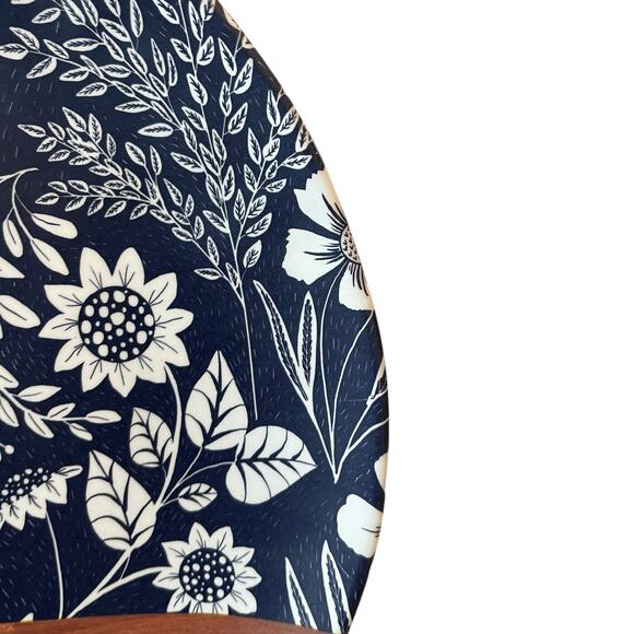 Rachel Ashwell Wood Grain Blue Floral Melamine Dinner Plates 11" Set of 4 New - Picture 6 of 11